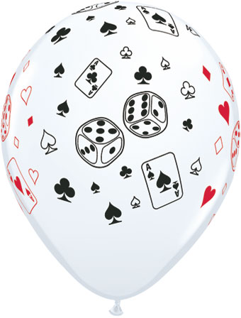 11C CASINO CARDS & DICE AROUND WHITE (BAG50)(D)