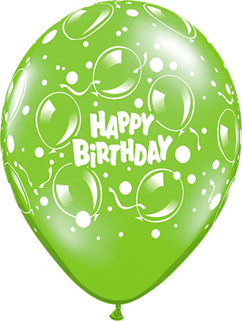 11C HB SPARKLING BALLOONS LIME GREEN (BAG 100)