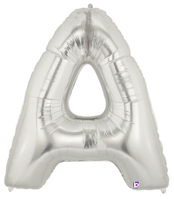 MIN SHP LETTER A SILVER MEGALOON JR. (7) AIR FILL ONLY