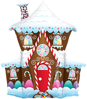 LRG SHP DECORATED GINGERBREAD HOUSE 37 (PKG)