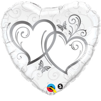 18H ENTWINED HEARTS SILVER