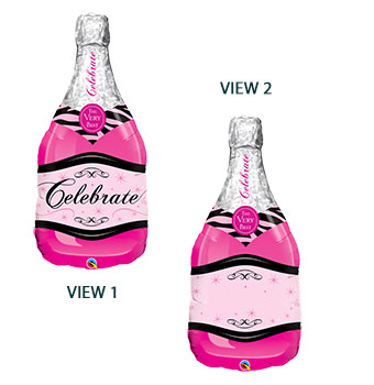 LRG SHP CELEBRATE PINK BUBBLY WINE 39