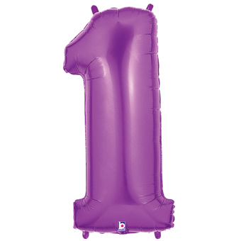 LRG SHP NUMBER 1 PURPLE MEGALOON 34 (PKG)