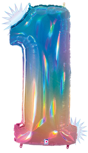 LRG SHP NUMBER 1 OPAL RAINBOW MEGALOON 34 (HOLO)(PKG)