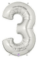 LRG SHP NUMBER 3 SILVER MEGALOON 34 (PKG)