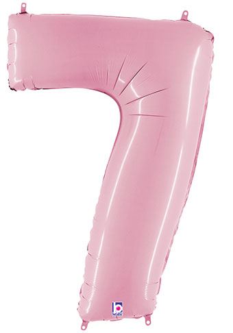 LRG SHP NUMBER 7 PASTEL PINK MEGALOON 34 (PKG)