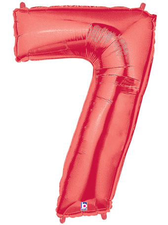 LRG SHP NUMBER 7 RED MEGALOON 34 (PKG)