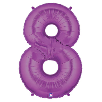 LRG SHP NUMBER 8 PURPLE MEGALOON 34 (PKG)