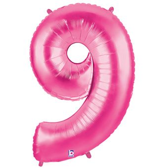 LRG SHP NUMBER 9 PINK MEGALOON 34 (PKG)