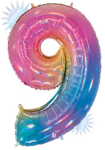 LRG SHP NUMBER 9 OPAL RAINBOW MEGALOON 34 (HOLO) (PKG)