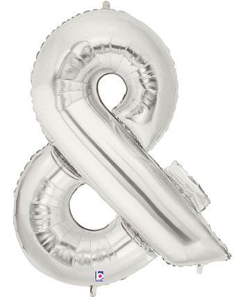 LRG SHP AMPERSAND (&) SILVER MEGALOON 34 (PKG)