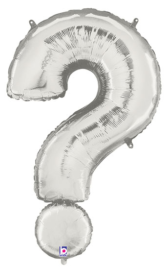 LRG SHP QUESTION MARK (?) SILVER MEGALOON 34 (PKG)