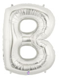 LRG SHP LETTER B SILVER MEGALOON 34 (PKG)