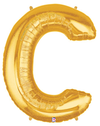 LRG SHP LETTER C GOLD MEGALOON 34 (PKG)