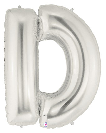 LRG SHP LETTER D SILVER MEGALOON 34 (PKG)