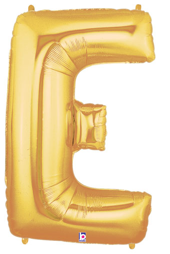 LRG SHP LETTER E GOLD MEGALOON 34 (PKG)