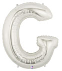 LRG SHP LETTER G SILVER MEGALOON 34 (PKG)