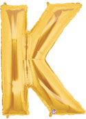 LRG SHP LETTER K GOLD MEGALOON 34 (PKG)