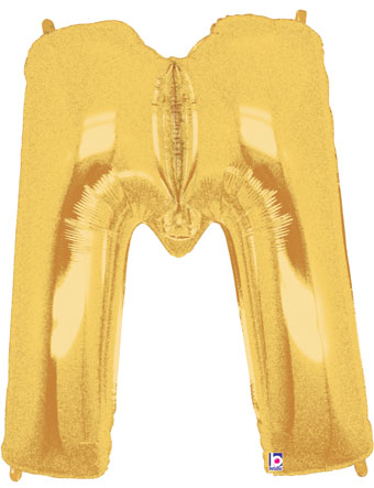 LRG SHP LETTER M GOLD MEGALOON 34 (PKG)