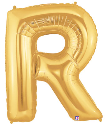 LRG SHP LETTER R GOLD MEGALOON 34 (PKG)