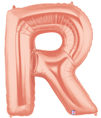 LRG SHP LETTER R ROSE GOLD MEGALOON 34 (PKG)