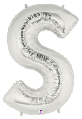 LRG SHP LETTER S SILVER MEGALOON 34 (PKG)