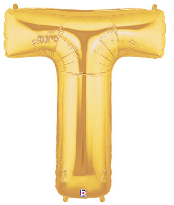 LRG SHP LETTER T GOLD MEGALOON 34 (PKG)