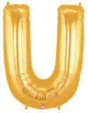 LRG SHP LETTER U GOLD MEGALOON 34 (BAG)