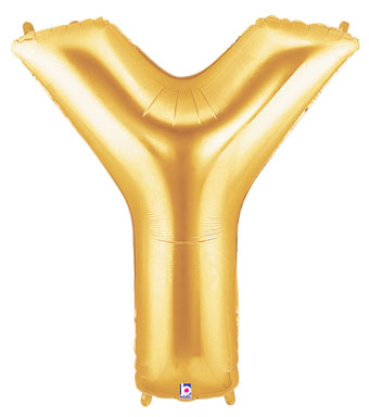 LRG SHP LETTER Y GOLD MEGALOON 34 (PKG)