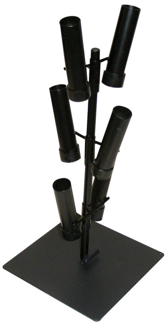 DISPLAY AIR-FILLED CYLINDERS BLACK METAL W/ FLAT BASE