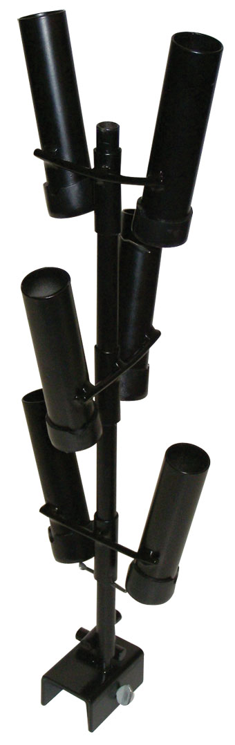 DISPLAY AIR-FILLED CYLINDERS BLACK METAL W/ 3 WAY BASE