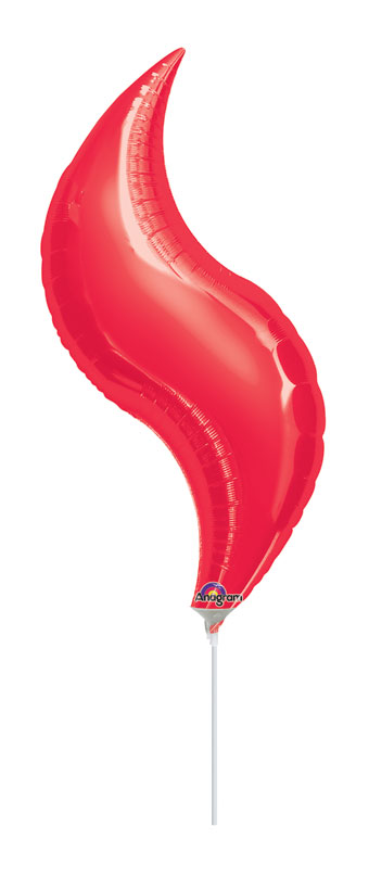 MIN SHP ANAGRAM CURVE RED 28 AIR FILL (SOLD IN 3'S)