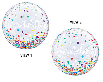 BUBBLE 22C CONGRATULATIONS CONFETTI STARS (PKG)