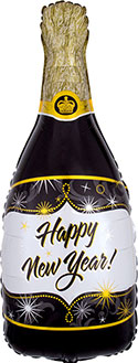 LRG SHP CHAMPAGNE BOTTLE HAPPY NEW YEAR 36 (PKG)