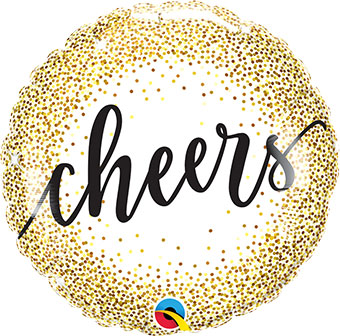 18C CHEERS GOLD GLITTER DOTS (PKG)