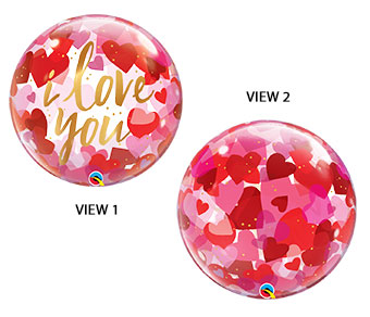 BUBBLE 22C I LOVE YOU PAPER HEARTS (PKG)