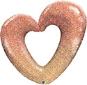 LRG SHP GLITTER OMBRE HEART ROSE GOLD 42 (PKG)(D) sale