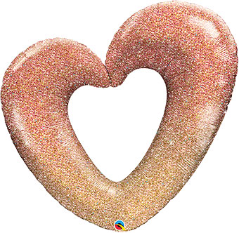 LRG SHP GLITTER OMBRE HEART ROSE GOLD 42 (PKG)(D) sale