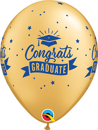 11C CONGRATS GRADUATE BANNER GOLD W/ BLUE INK (BAG 50)