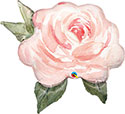 LRG SHP PINK WATERCOLOR ROSE 36