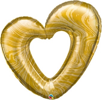 LRG SHP OPEN MARBLE HEART GOLD 42 (PKG)