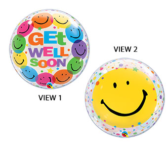 BUBBLE 22C GET WELL SOON SMILE FACES (PKG)