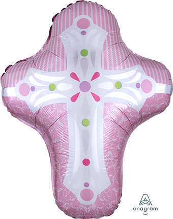 LRG SHP RELIGIOUS CROSS PINK 28 (PKG)(D)