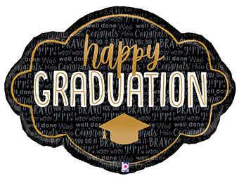 LRG SHP HAPPY GRADUATION FRAME 30