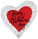 LRG SHP HAPPY VALENTINE'S DAY DOTS HEART 35 (PKG)