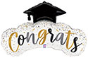 LRG SHP SATIN CONGRATS GRAD CONFETTI 36 (PKG)