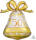 LRG SHP HAPPY 50TH ANNIVERSARY GOLD BELL 27 (PKG)(D) sale