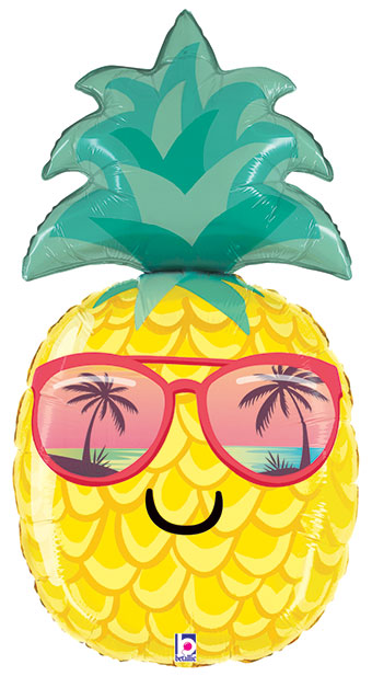 LRG SHP SUMMER PINEAPPLE SUNGLASSES SMILE 37 (PKG)