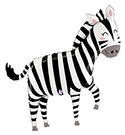 LRG SHP JUNGLE ZEBRA 50 (PKG)