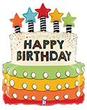 LRG SHP HB CANDLE STAR BIRTHDAY CAKE 31 (PKG)